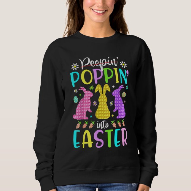Sudadera Gracioso Poppin Happy en Easter Bunny Easter Day F (Anverso)