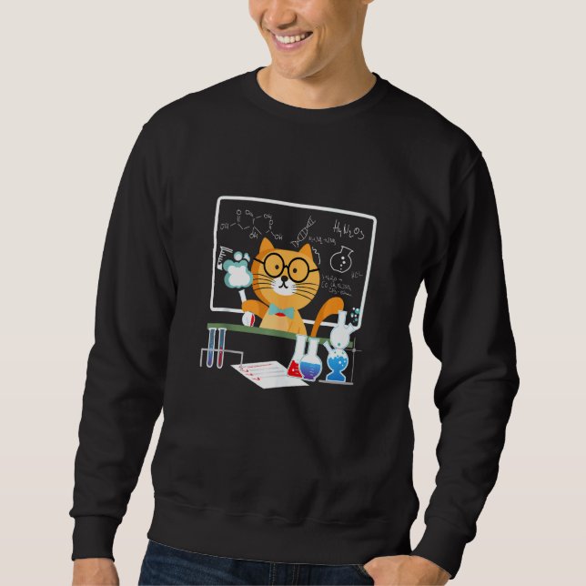 Sudadera Gracioso profesor de química de gatos de ciencia (Anverso)