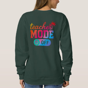 Sudadera Gracioso profesor dice vibrante tropical de fin de