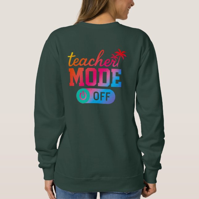 Sudadera Gracioso profesor dice vibrante tropical de fin de (Reverso)