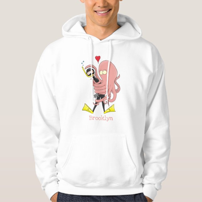 Sudadera Gracioso pulpo abrazos buceo humor personalizado (Anverso)