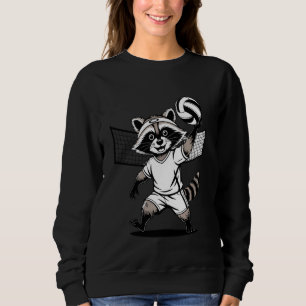 Sudadera Gracioso Raccoon Meme Humor Voleibol Jugador Fun S