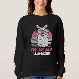 Sudadera Gracioso regalo de cumpleaños 43 de Llama Adorable