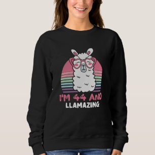 Sudadera Gracioso regalo de cumpleaños 44 de Llama Adorable