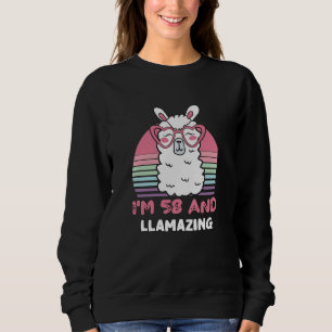 Sudadera Gracioso regalo de cumpleaños 58 de Llama Adorable