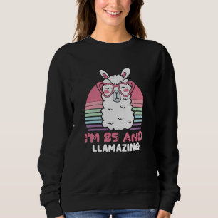 Sudadera Gracioso regalo de cumpleaños 85 de Llama Adorable