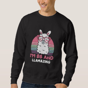 Sudadera Gracioso regalo de cumpleaños 86 de Llama Adorable