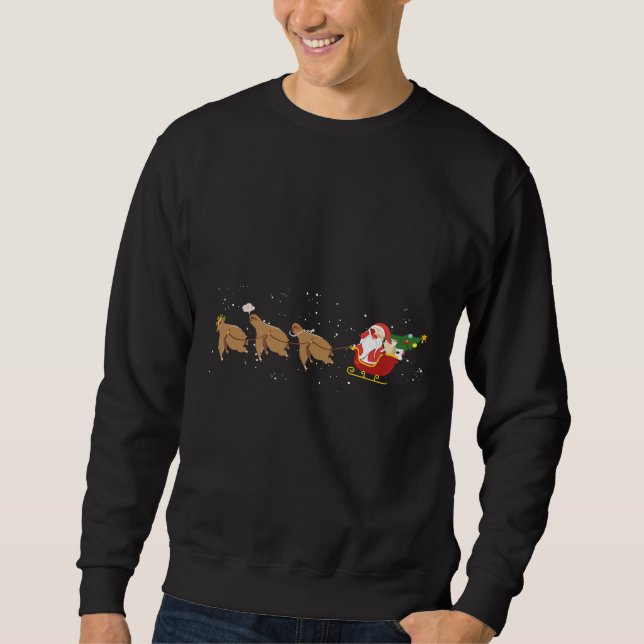 Sudadera Gracioso reno eslovaco Santa Face Palm Navidades S (Anverso)