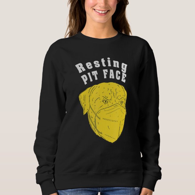 Sudadera Gracioso Resting Pit Dog Face Mask Para Perro Happ (Anverso)