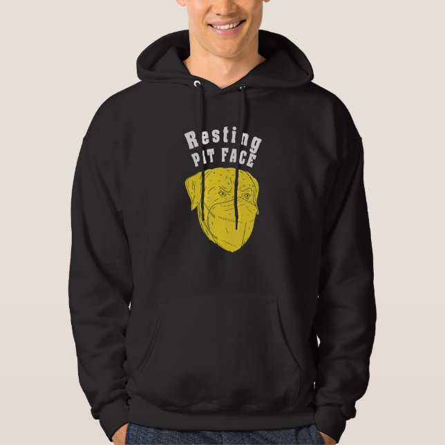 Sudadera Gracioso Resting Pit Dog Face Mask Para Perro Happ (Anverso)