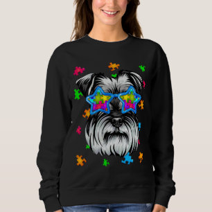 Sudadera Gracioso rompecabezas de Schnauzer Autism Awarenes