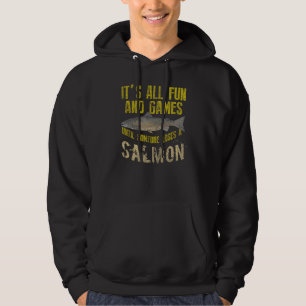 Sudadera Gracioso Salmón Pescador de Agua Dulce de Agua Sal
