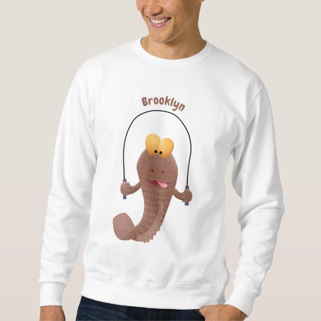Sudadera Gracioso saltando a la personalizado de pescado de (Anverso)