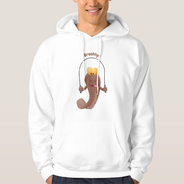 Sudadera Gracioso saltando a la personalizado de pescado de (Anverso)