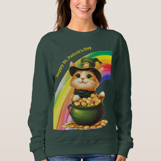 Sudadera Gracioso San Patrick's Day Sweatshirt Leprechaun C (Anverso)