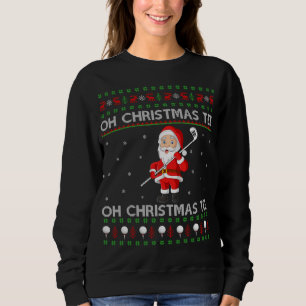 Sudadera Gracioso Santa Jugando Deportes De Golf Fea Christ