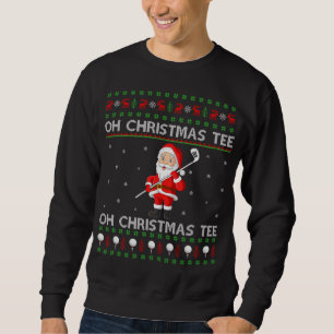 Sudadera Gracioso Santa Jugando Deportes De Golf Fea Christ