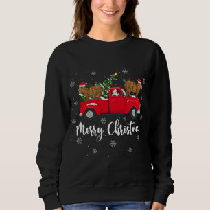 Sudadera Gracioso Santa Riding Christmas Tree Truck Capybar