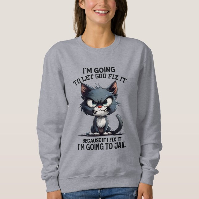 Sudadera Gracioso sarcasmo Gato (Anverso)
