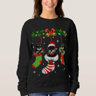 Sudadera Gracioso Schnauzer Árbol de Navidad zafa a Perro X