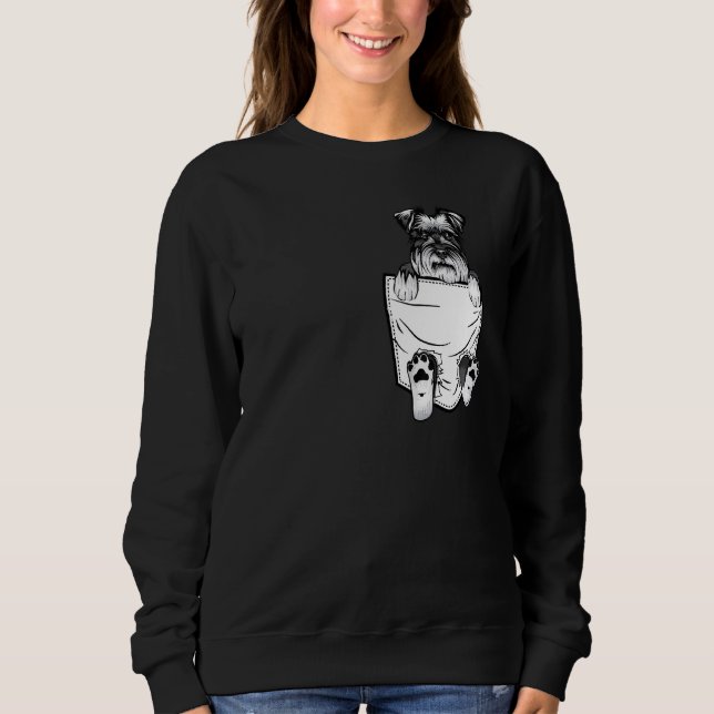 Sudadera Gracioso Schnauzer Dentro Del Bolsillo Para Perro (Anverso)