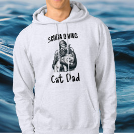 Sudadera Gracioso Scuba Buceando a papá papá negro en blanc
