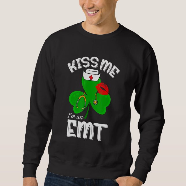 Sudadera Gracioso Shamrock I'm A Emt St Patricks Day Lucky (Anverso)