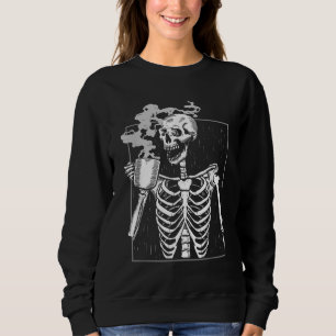 Sudadera Gracioso Skeleton Beber café Caffeine Lover Coff