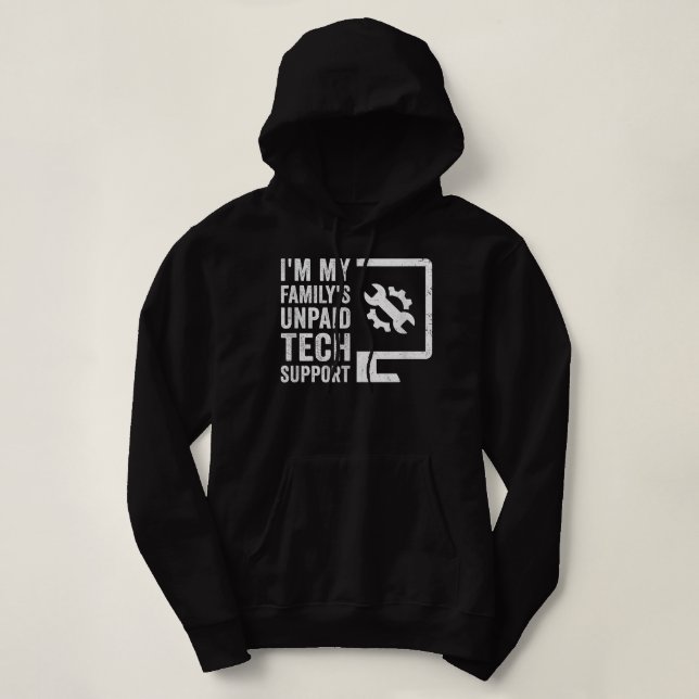 Sudadera Gracioso Soy Mi Familia Computadora De Soporte Tec (Diseño del anverso)