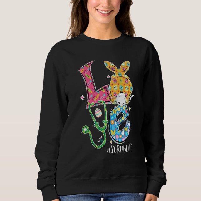 Sudadera Gracioso Stethoscope Amor Scrub Enfermera de la vi (Anverso)