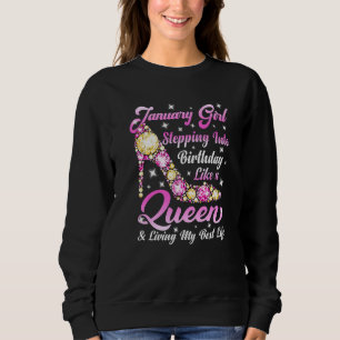 Sudadera Gracioso Talón De Reina Nació En Enero Feliz