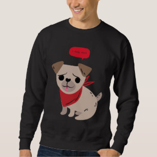 Sudadera Gracioso te lo empujo, divertido amante de pug cam