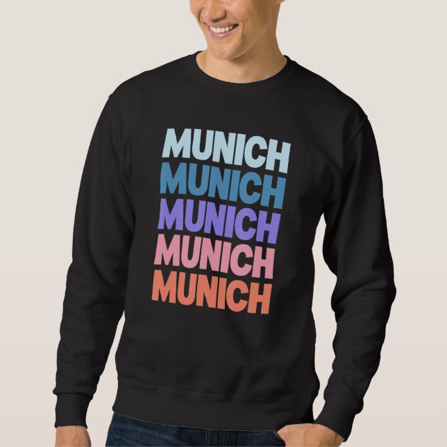 Sudadera Gracioso texto repetitivo moderno Munich München A (Anverso)