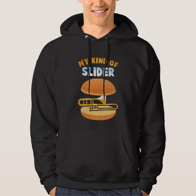 Sudadera Gracioso trombonista corredor de trombones (Anverso)