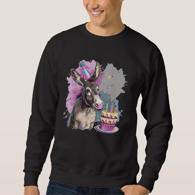 Sudadera Gracioso vestido de cumpleaños de burro para cabal (Anverso)