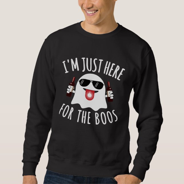 Sudadera Gracioso Vino Fantasma De Halloween Beber Novedad  (Anverso)