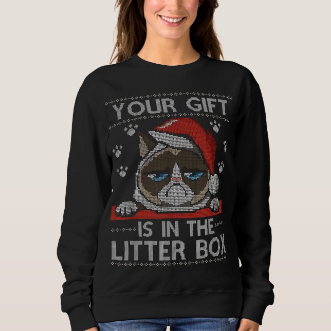 Sudadera Graciosos Gatos Navidades Tus Regalos Están En La  (Anverso)