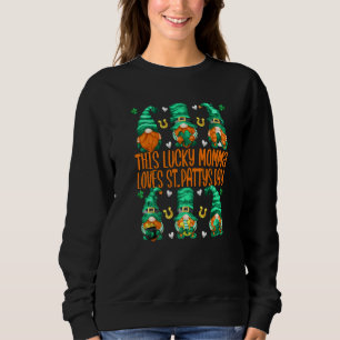 Sudadera Graciosos Gnomes Irlandeses A Esta Suertuda Mami L