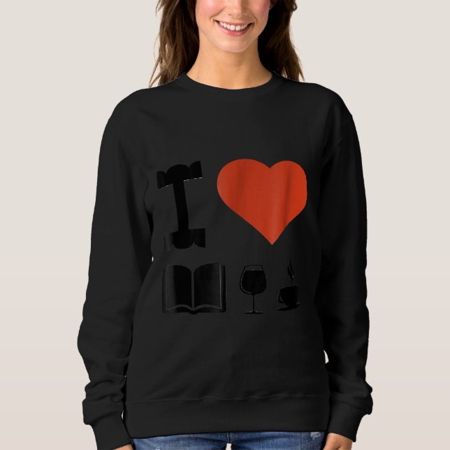 Sudadera Graciosos libros de café y Novedad de amantes del  (Anverso)