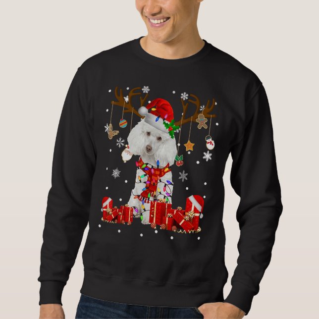 Sudadera Graciosos Navidades de renos de perro canino adora (Anverso)