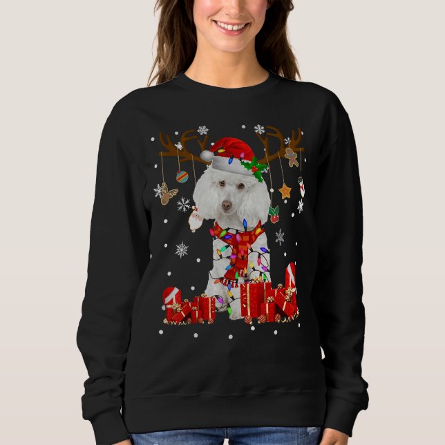 Sudadera Graciosos Navidades de renos de perro canino adora (Anverso)