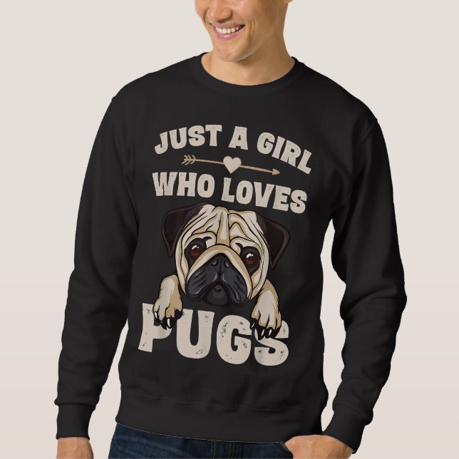 Sudadera Graciosos regalos de perro de pug para Chicas sólo (Anverso)
