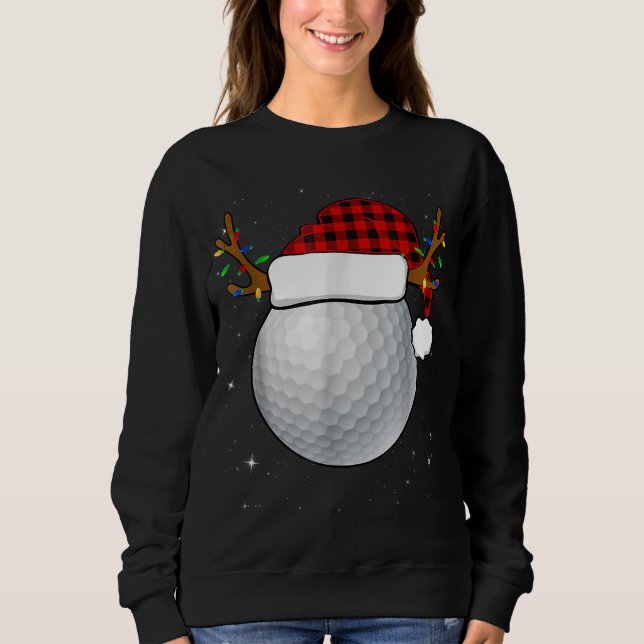 Sudadera Graciosos renos de golf Navidades de Santa Hat Paj (Anverso)