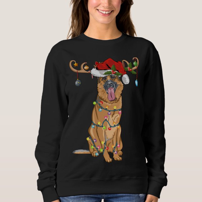 Sudadera Graciosos renos Santa Hat Navidades de pastores al (Anverso)