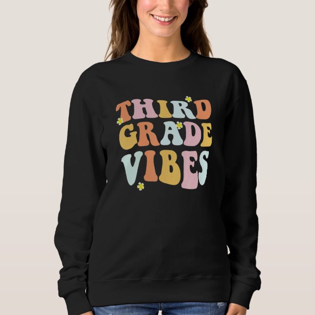 Sudadera Grade 3 Teachers  Students   Hippie Third Grade Vi (Anverso)