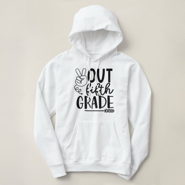 Sudadera Grado 5 de Peace Out Day Of School (Diseño del anverso)
