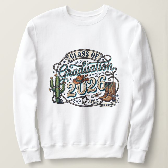 Sudadera Graduación de estilo occidental 2026 (Anverso del diseño)