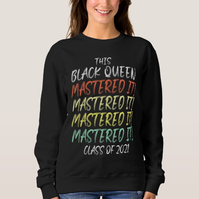 Sudadera Graduación de másters Black Queen 30 (Anverso)