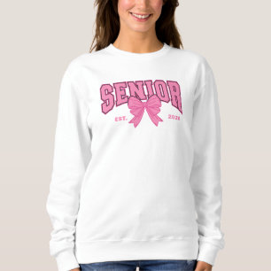 Sudadera Graduación Femenina Coqueta Senior 2026 Lazo Rosa