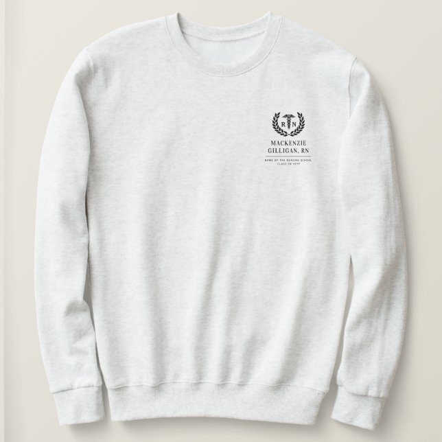Sudadera Graduación personalizada de la escuela de Enfermer (Anverso del diseño)